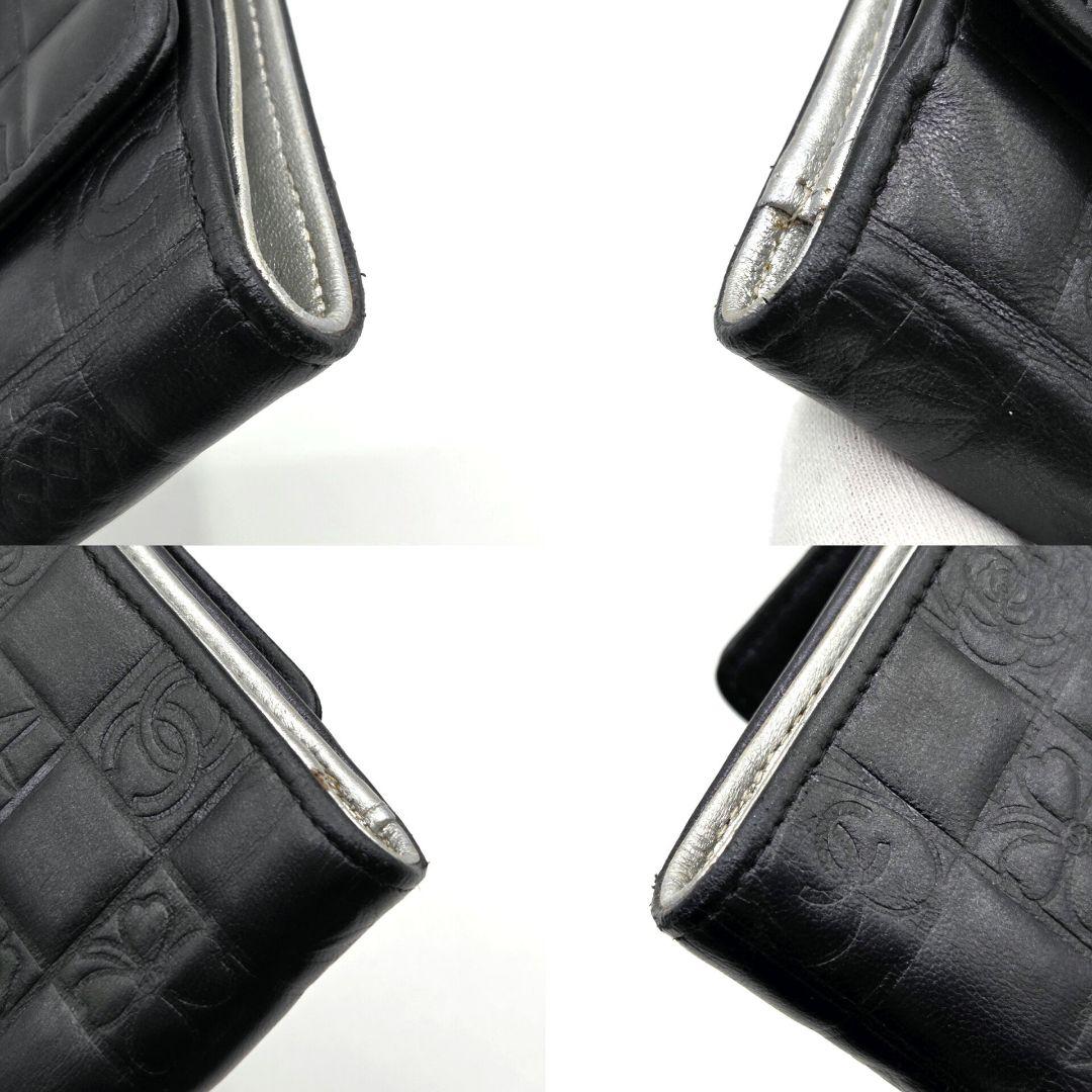CHANEL アイコンライン 二つ折り財布 ココマーク カメリア バイカラー