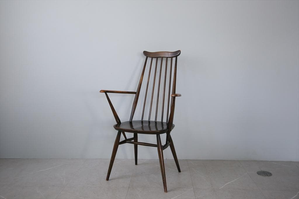 英国アンティークアーコールゴールドスミスアームチェア/ダイニングイス92-260