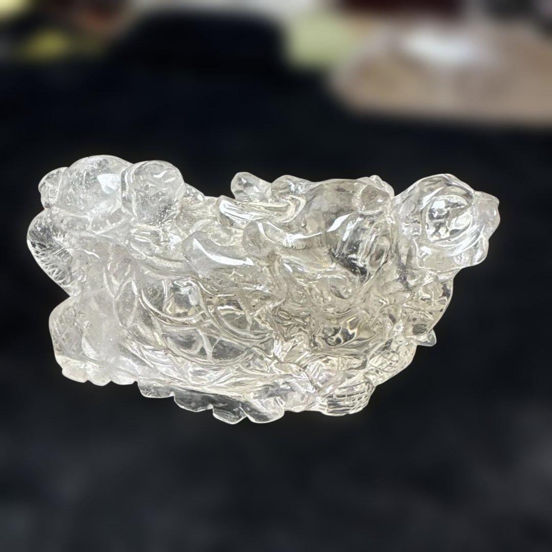 浄化　高品質　透明度抜群　ロングイ（龍亀）　水晶　クリアクォーツ　置物