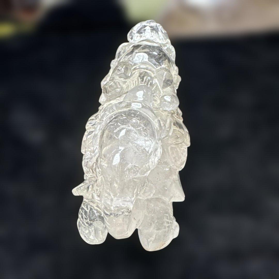 浄化　高品質　透明度抜群　ロングイ（龍亀）　水晶　クリアクォーツ　置物
