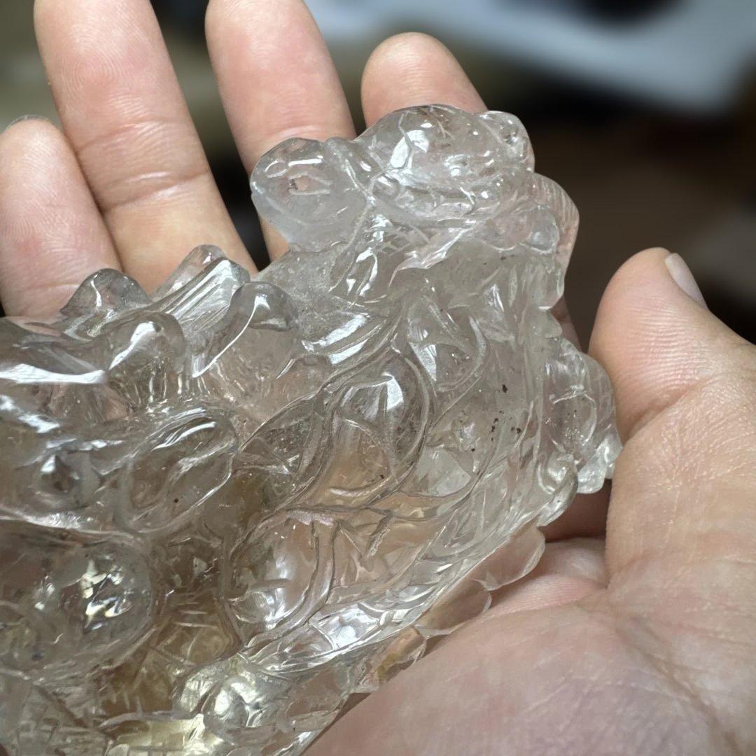 浄化　高品質　透明度抜群　ロングイ（龍亀）　水晶　クリアクォーツ　置物
