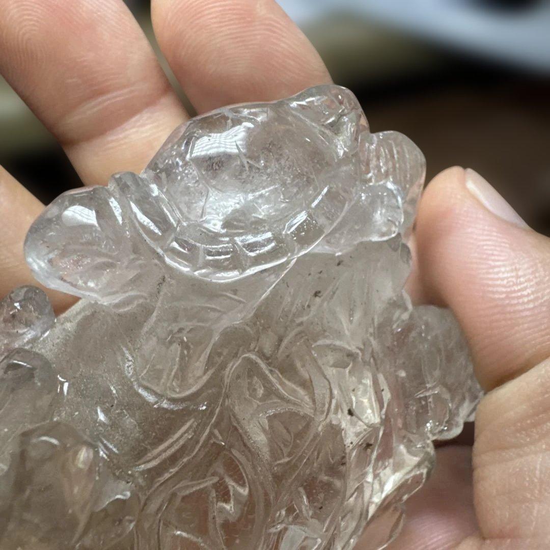 浄化　高品質　透明度抜群　ロングイ（龍亀）　水晶　クリアクォーツ　置物