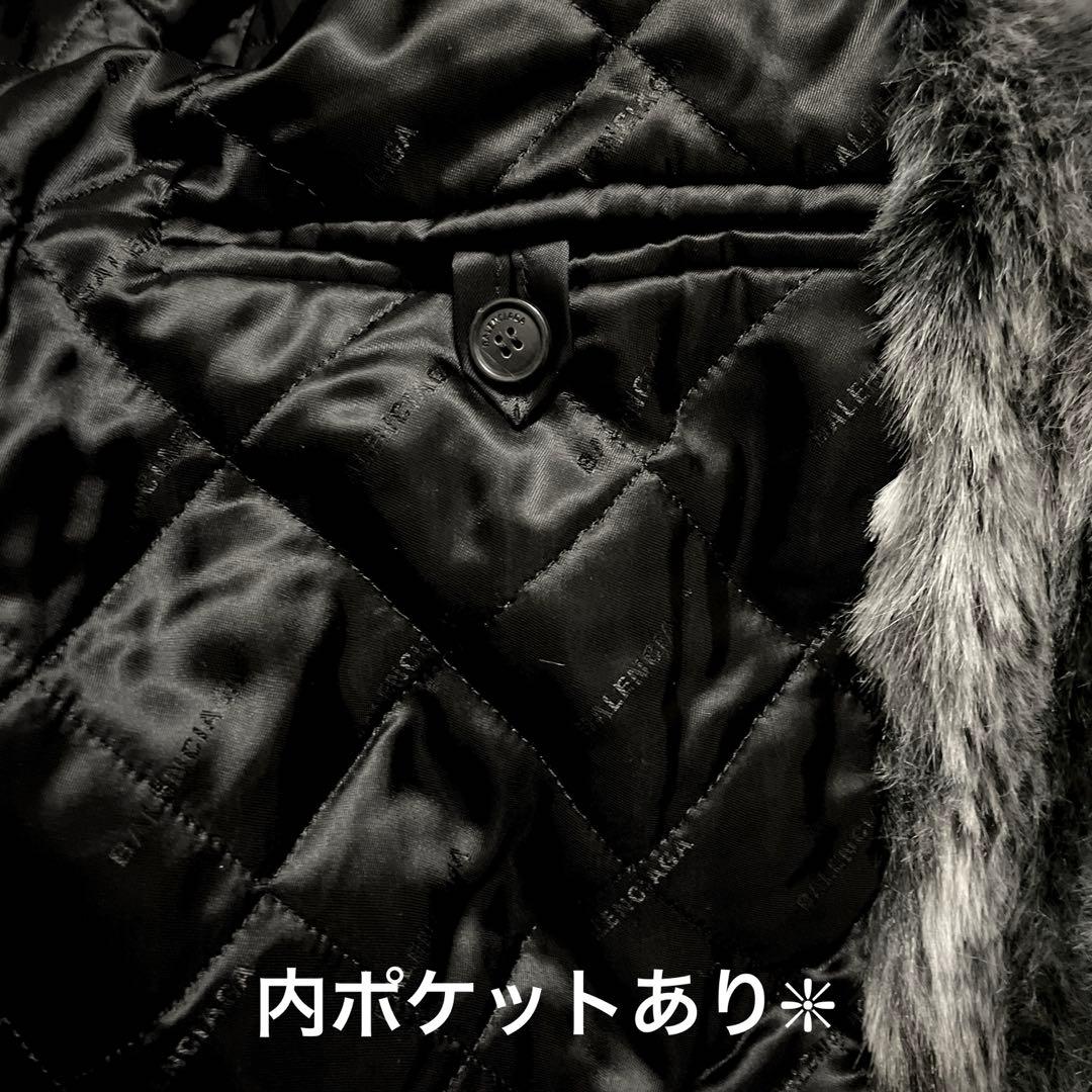 新品タグ付き　BALENCIAGA コレクションライン　ファーロングコート　正規