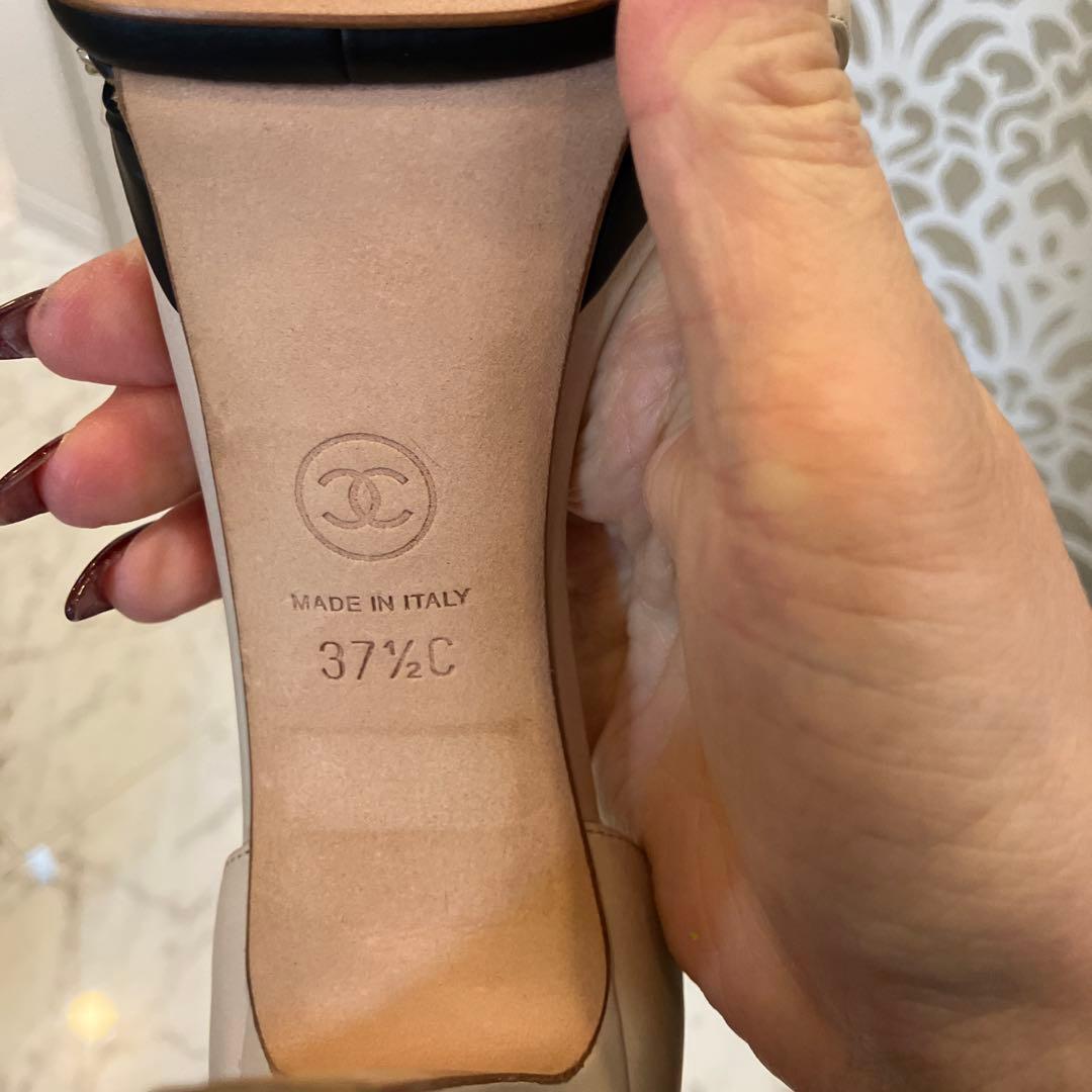 未使用同様❣️シャネルパンプス❣️チェーンデザイン37.5ベージュ❣️