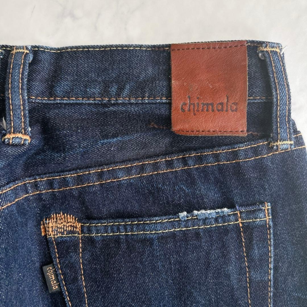 chimala × SHIPS デニムパンツ ダメージ加工 ドット刺繍 W26