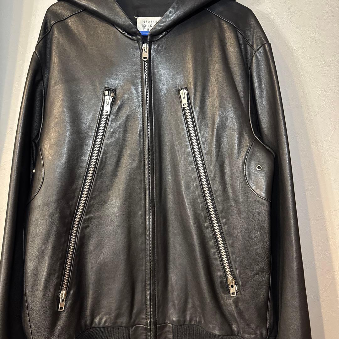 Maison Margiela メゾンマルジェラ 八の字 レザーフーディ