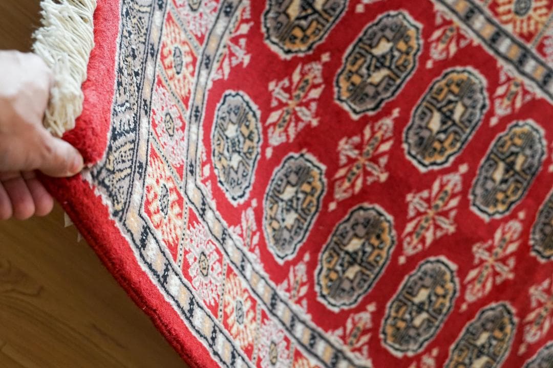 パキスタン手織り絨毯 トルクメンボハラ トライバルラグ 130×80cm