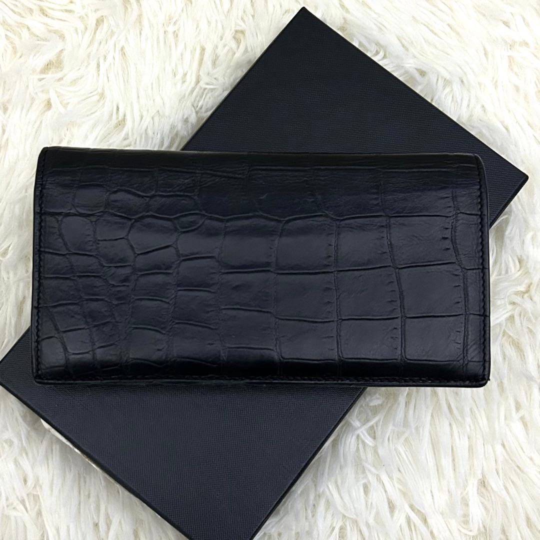 【美品】SAINT LAURENT サンローラン クロコダイル　長財布 箱付き