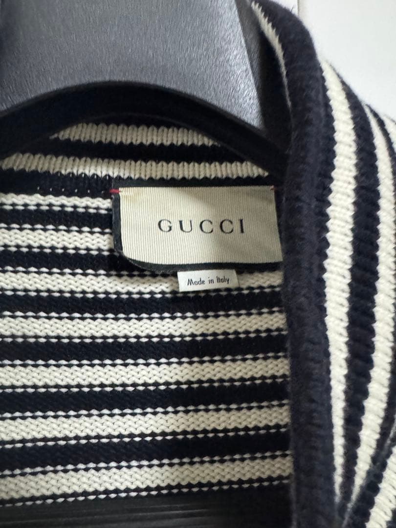 最安値　GUCCI ストライプ ジップアップカーディガン　Sサイズ
