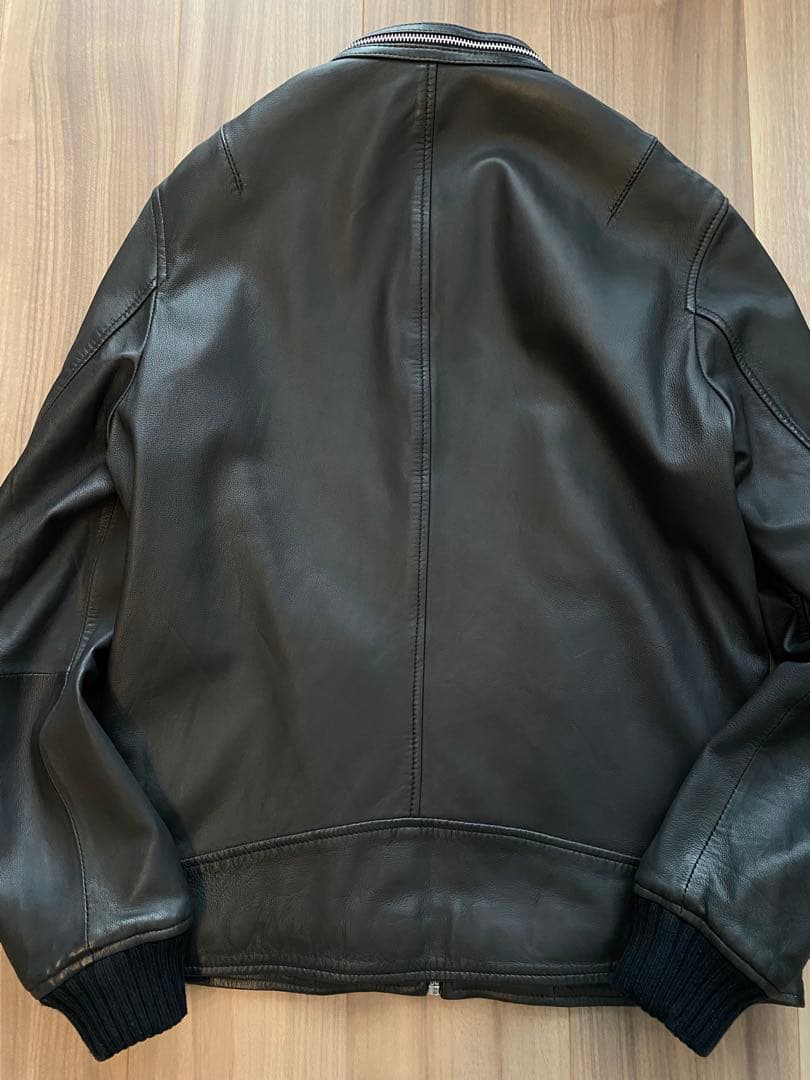 【美品】ラムレザー　シングルライダースジャケット　Mサイズ