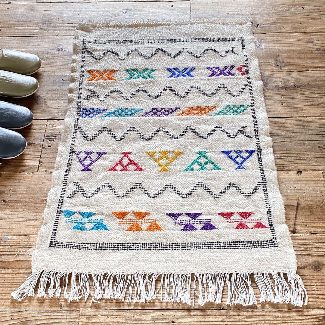 モロッコ ウール キリム ラグ 約59〜62×96cm