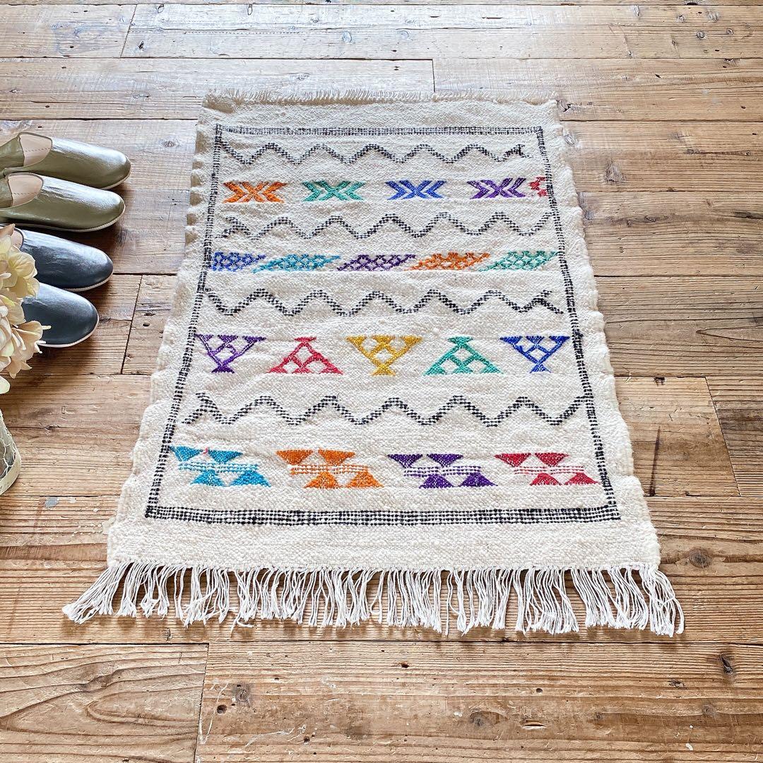 モロッコ ウール キリム ラグ 約59〜62×96cm