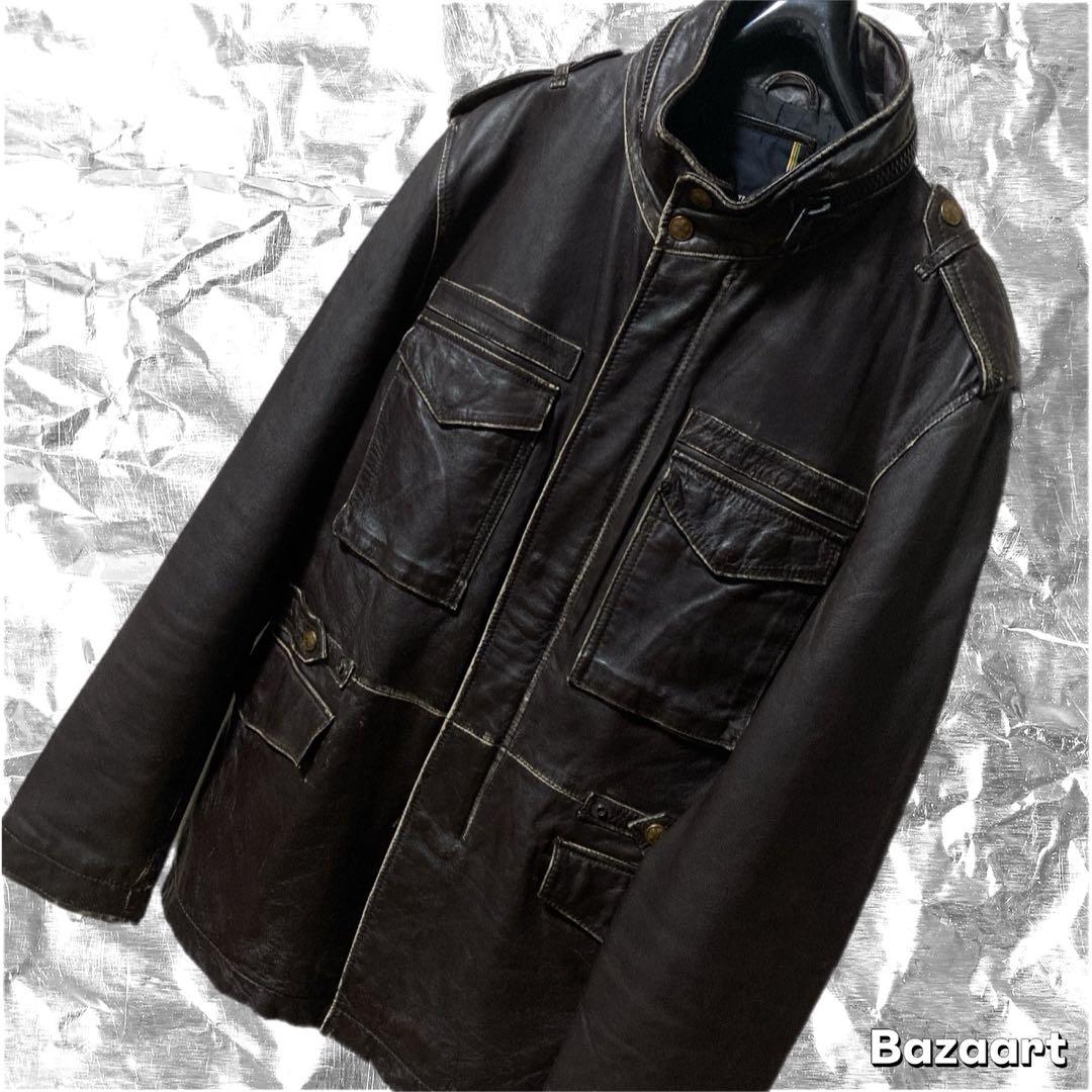 33Y251229G AVIREX M-65 レザージャケット