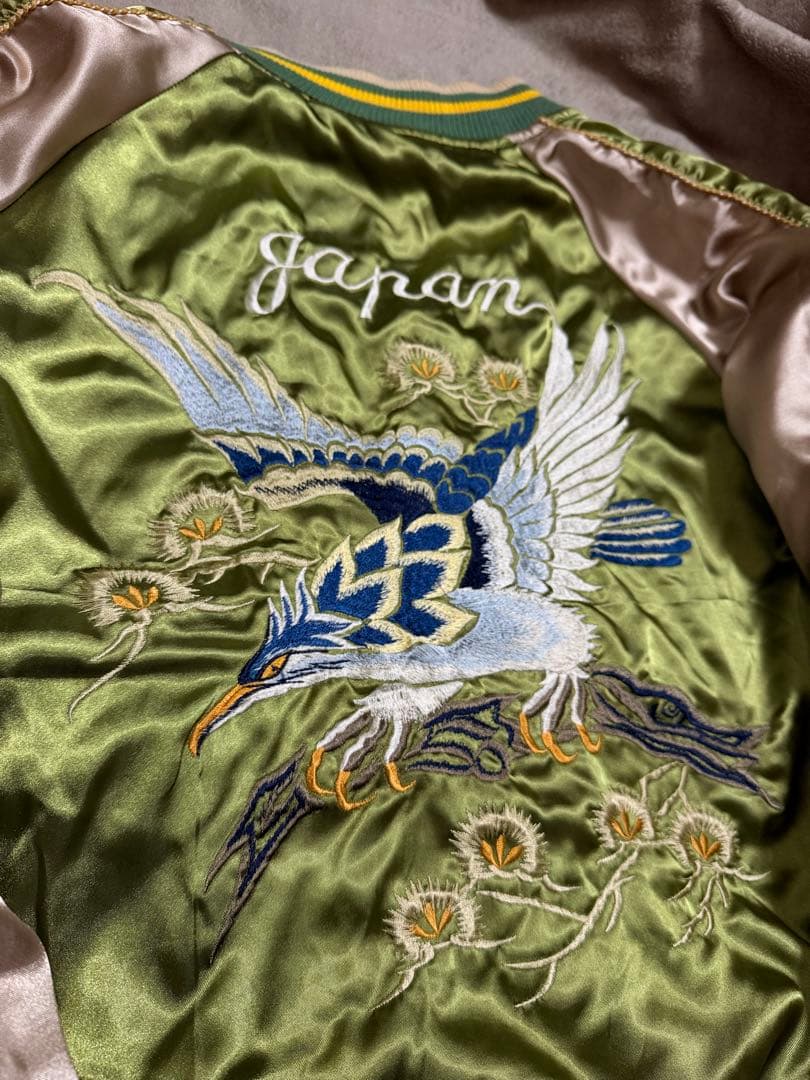 90s vintage 別珍 ２面用 ワシ 龍 日本 スカジャン unisex