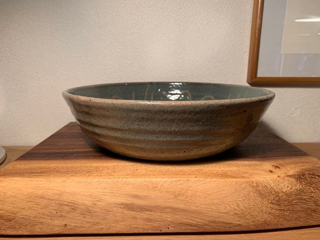 エドワードヒューズ 26cm 指描ボウル 中鉢 民藝 バーナードリーチ 濱田庄司