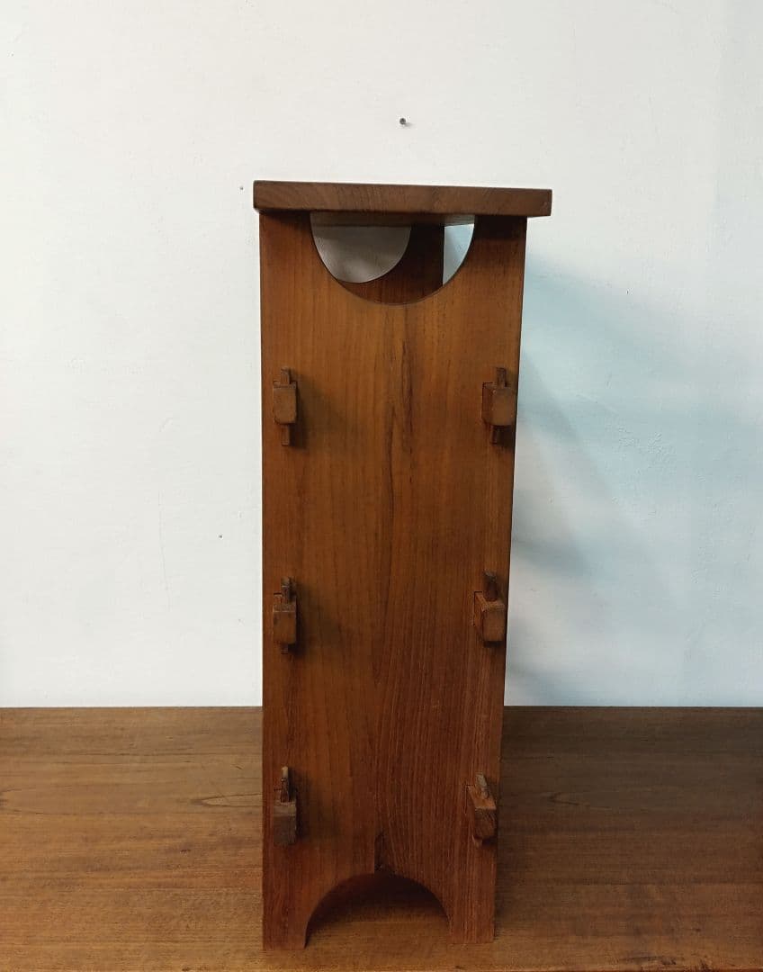 【teak wood】チーク材 ワインラック 12本収納　楔 ヴィンテージ