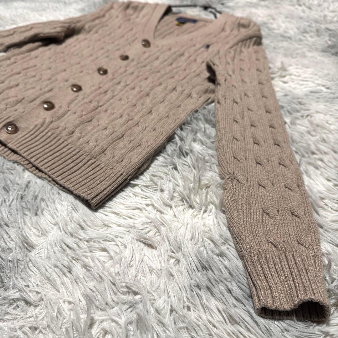 【現行タグ】ポロラルフローレン カーディガン ケーブル編み 刺繍ポニーロゴ L