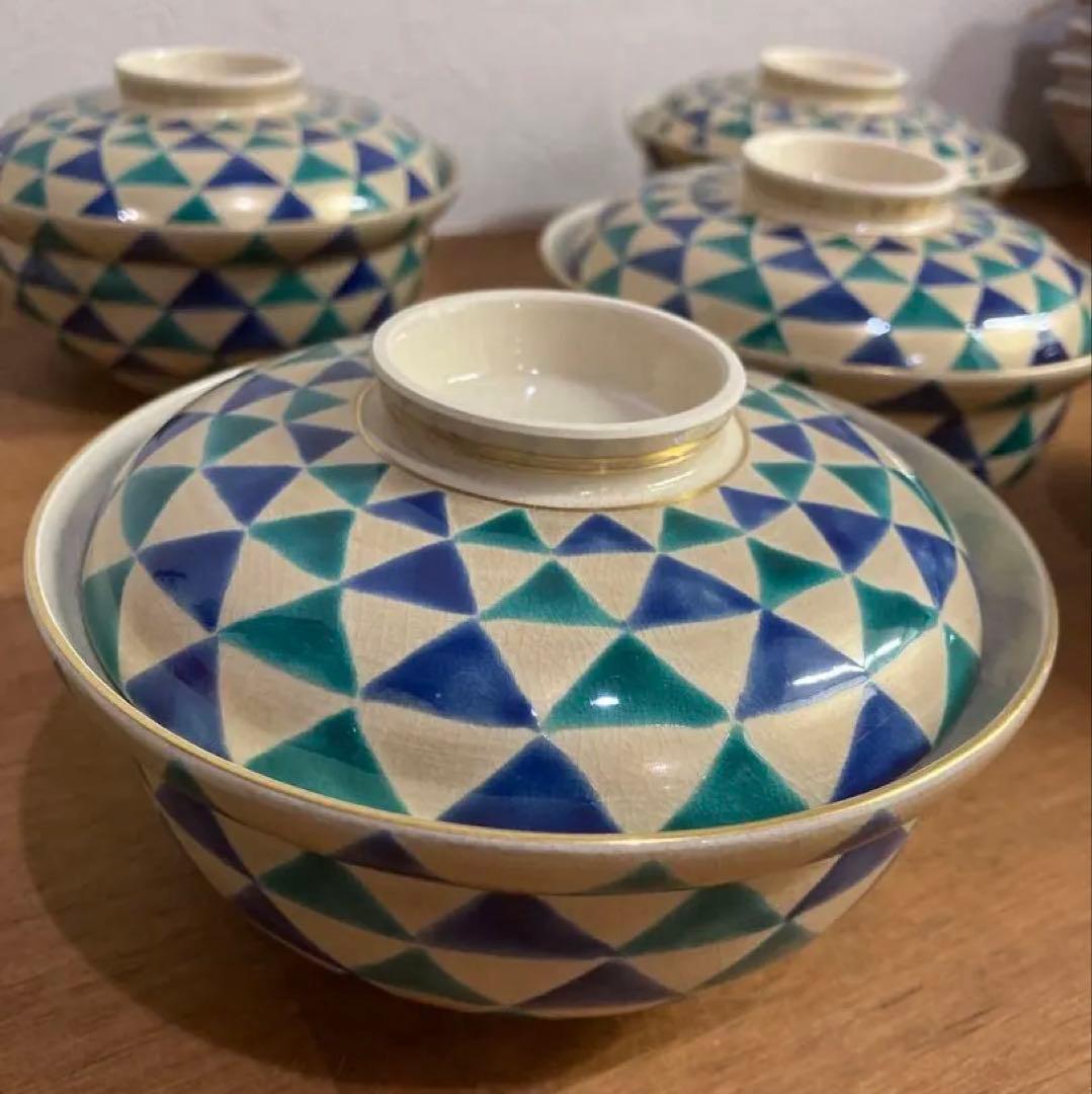 京焼　清水焼　未使用　蓋つき椀　箸置き　各5点