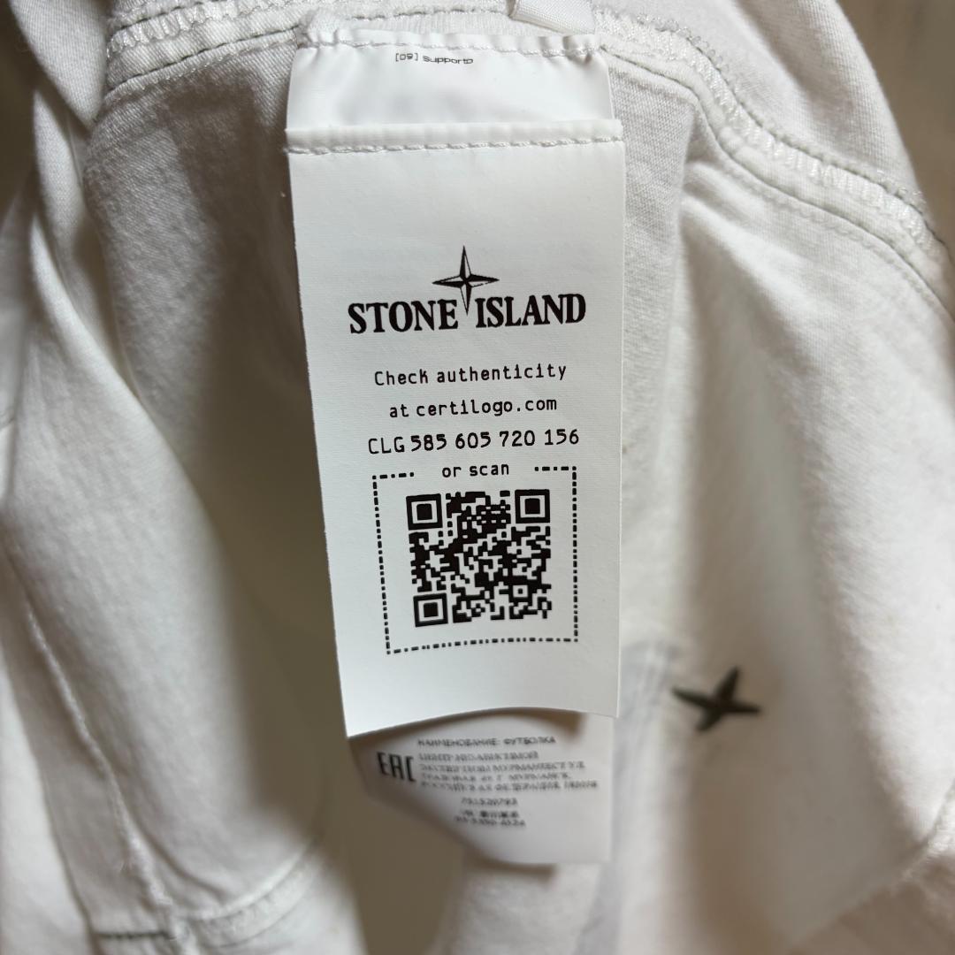 STONE  ストーンアイランド 長袖Tシャツ ホワイト Sサイズ