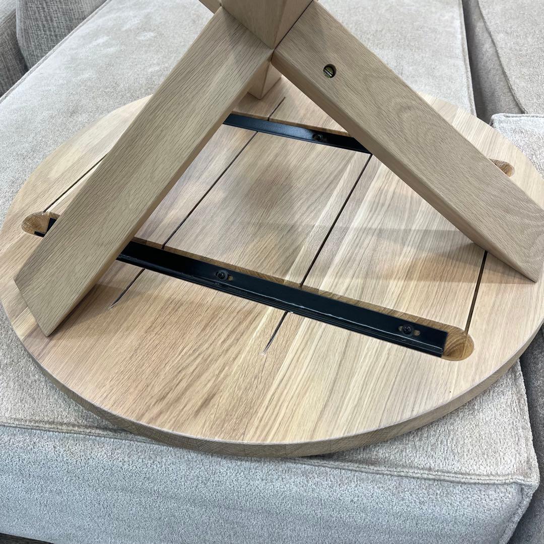 【美品】La Forma 無垢材 ラウンドダイニングテーブル NORI