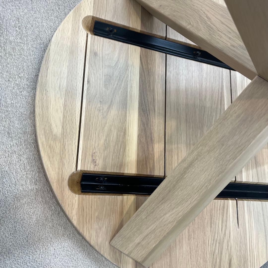 【美品】La Forma 無垢材 ラウンドダイニングテーブル NORI