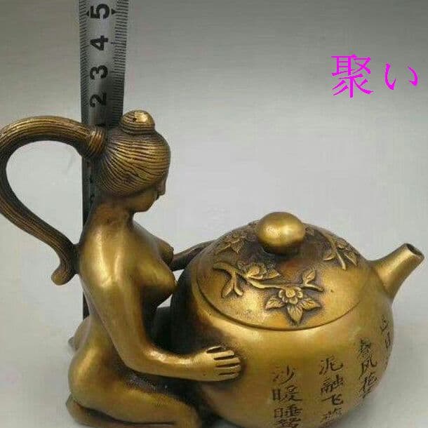 骨董品の美女が酒を注徳利急須家具置物を飾るT