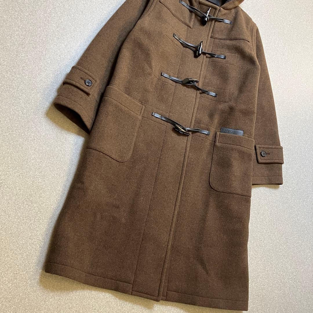 【美品✨ウール100%】J &M DAVIDSON ダッフルコート ブラウン