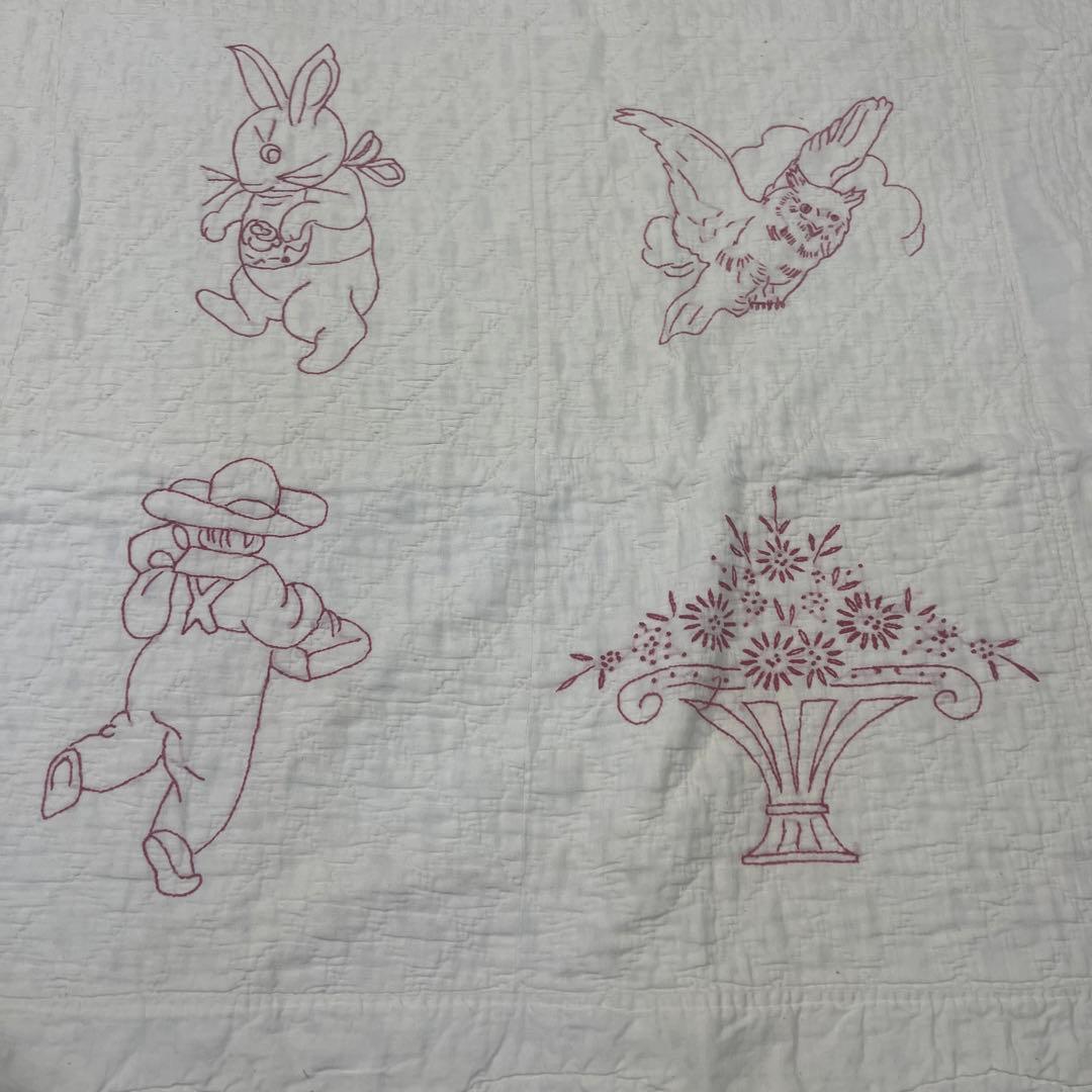 アンティークキルト✴︎刺繍キルト