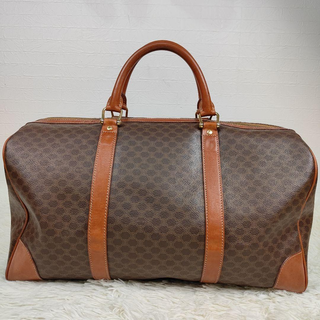 CELINE　ボストン　マカダム　トリオンフ　大容量　PVC　レザー　旅行鞄