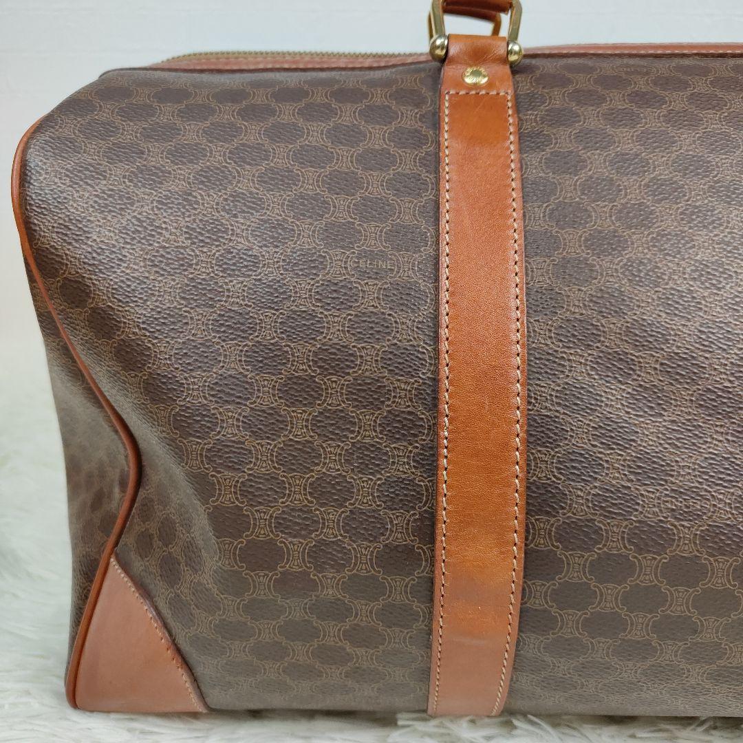 CELINE　ボストン　マカダム　トリオンフ　大容量　PVC　レザー　旅行鞄