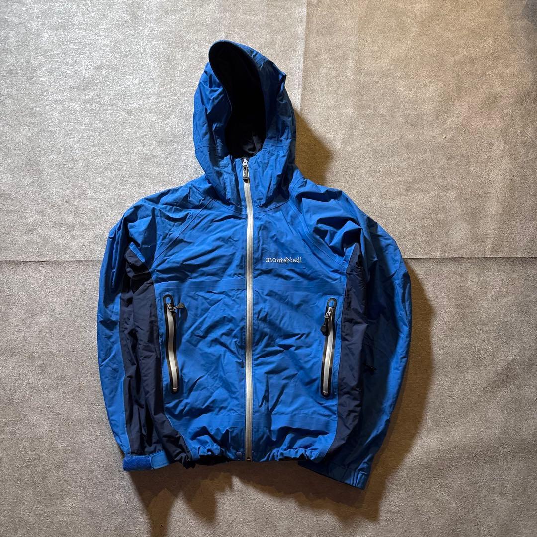 montbell ストームパーカ tech shell jacket S ブルー