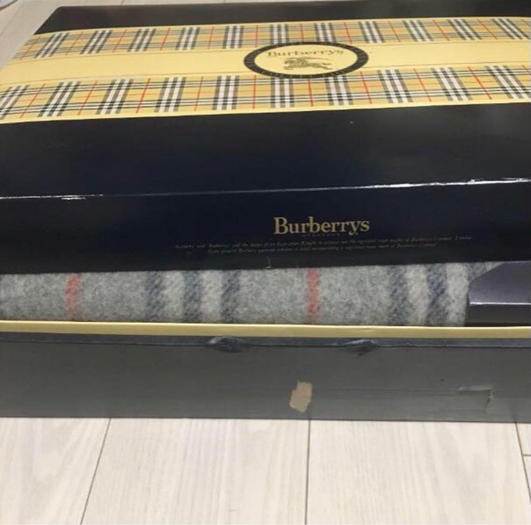 Burberrys バーバリー 高級純毛 ウール 毛布 グレー 新品未使用