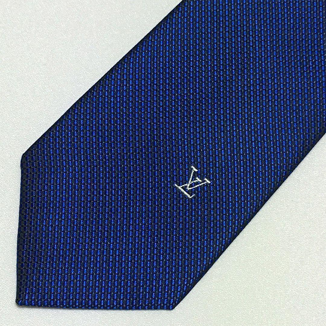 未使用級 ルイヴィトン Louis Vuitton ネクタイ シルク ブルー