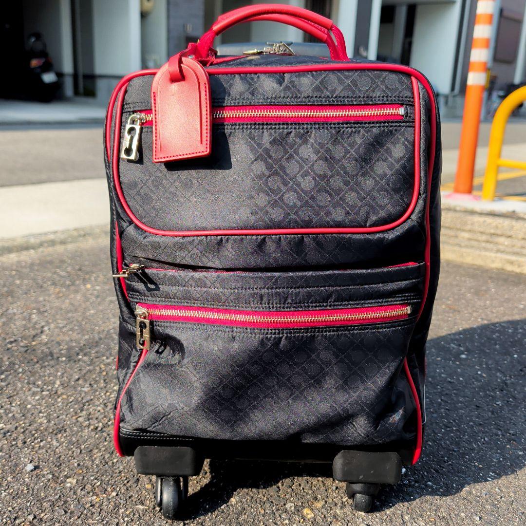 ゲラルディーニ 4輪 キャリーケース 総柄 ソフティ 機内持込可 ブラック