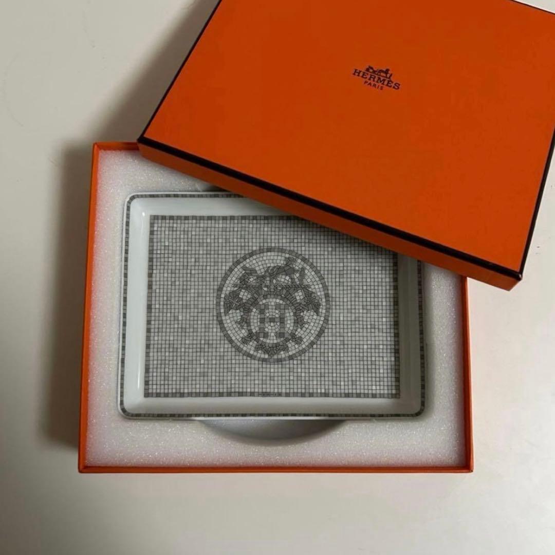 HERMES モザイクヴァンキャトル プラチナコレクション プレート 皿