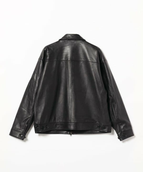 BEAMS　ワイドフィット レザー ジップブルゾン