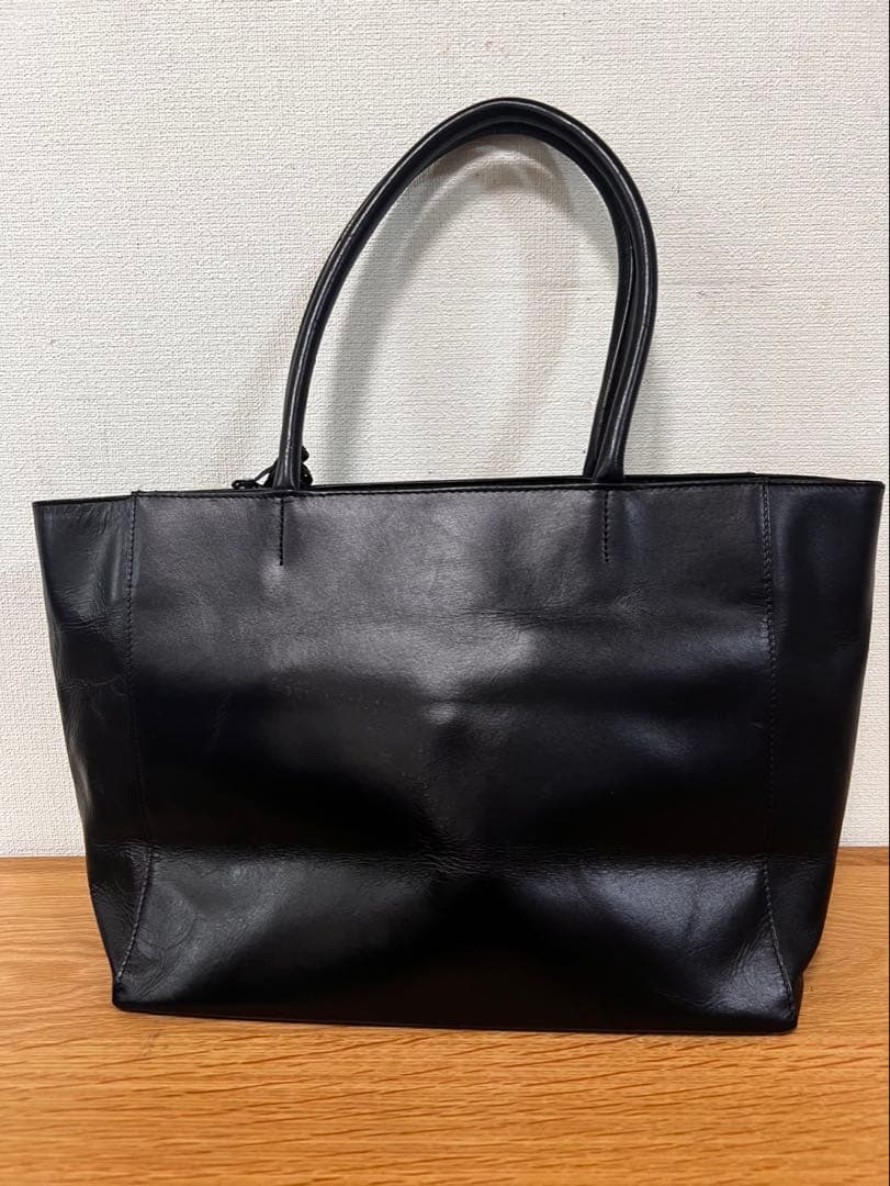 ユナイテッドアローズ グリーンレーベルリラクシング 本革レザートートバッグ黒