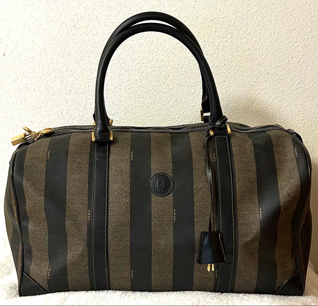 FENDI フェンディ ペカン柄 ミニ ボストンバッグ ハンドバッグ 鍵付