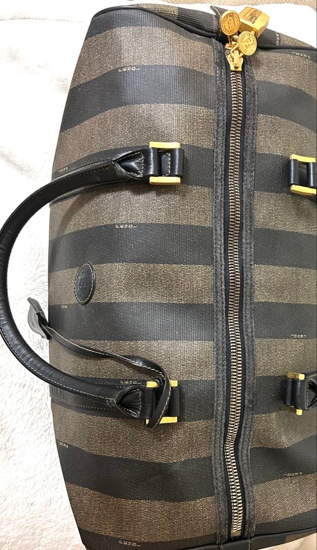 FENDI フェンディ ペカン柄 ミニ ボストンバッグ ハンドバッグ 鍵付