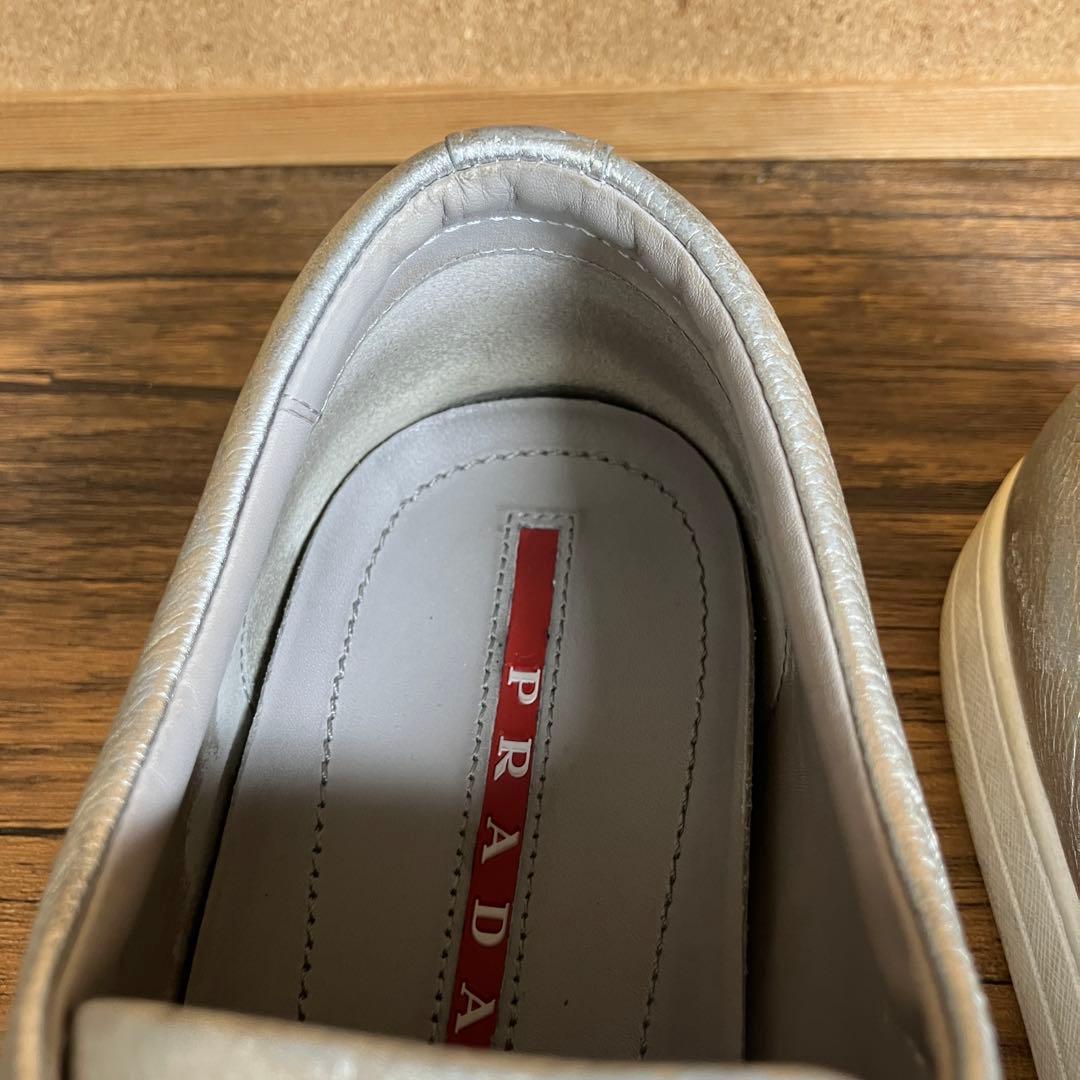 （K26086）プラダ PRADA スニーカー サイズ7（約26㎝） シルバー
