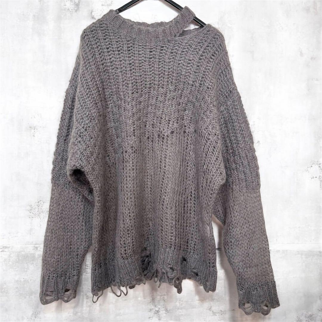 や*い様 PRANK PROJECT モヘアメッシュ プルオーバー グレー FR