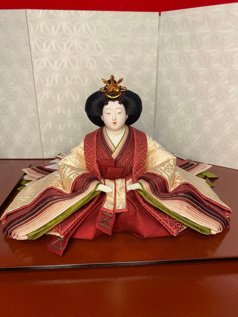 清水久遊　雛人形　親王平飾りセット・間口約８０×奥行約４０×高さ約２８㎝