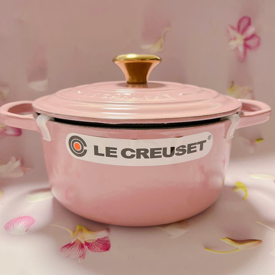 ♡ルクルーゼ　ココットロンド フレンチローズ　18cm ピンク　両手鍋　新品