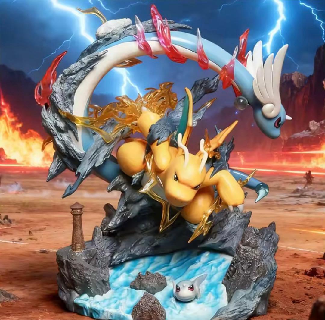 ポケモン カイリュー 三代進化系 ジオラマGK 発光装飾品モデル 約30cm 竜