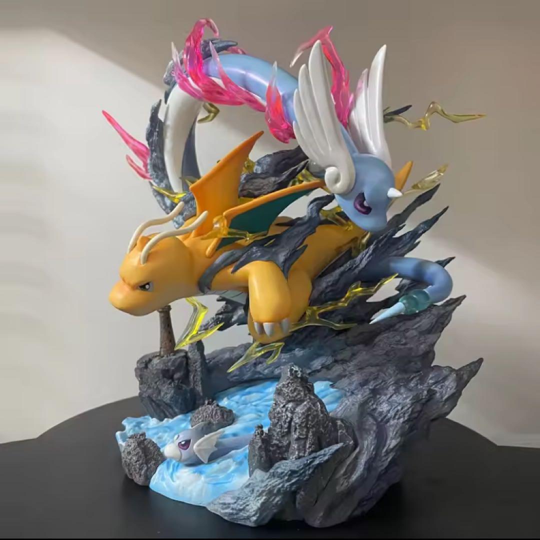 ポケモン カイリュー 三代進化系 ジオラマGK 発光装飾品モデル 約30cm 竜