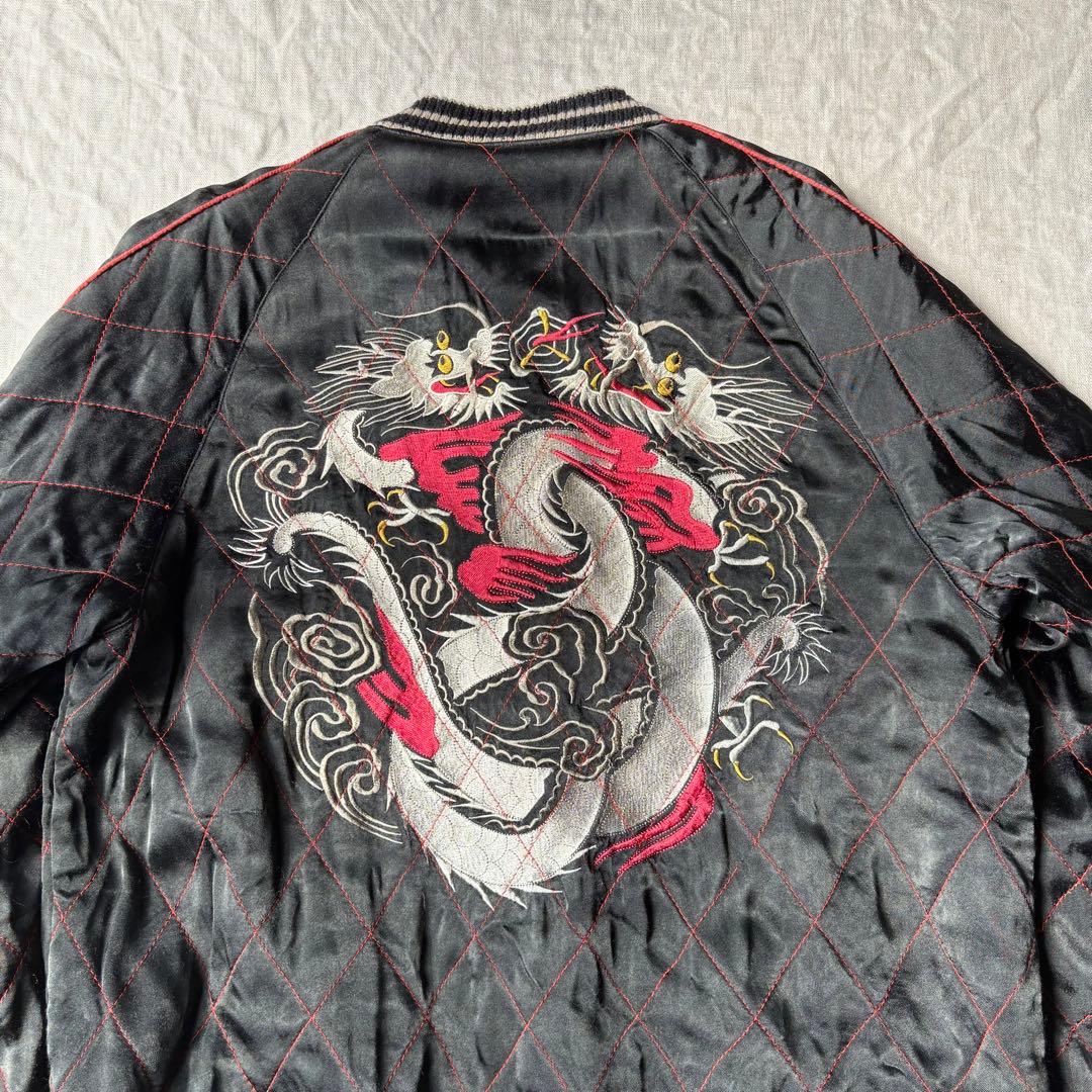unknown キルティング スーベニアジャケット 龍 ドラゴン スカジャン 黒