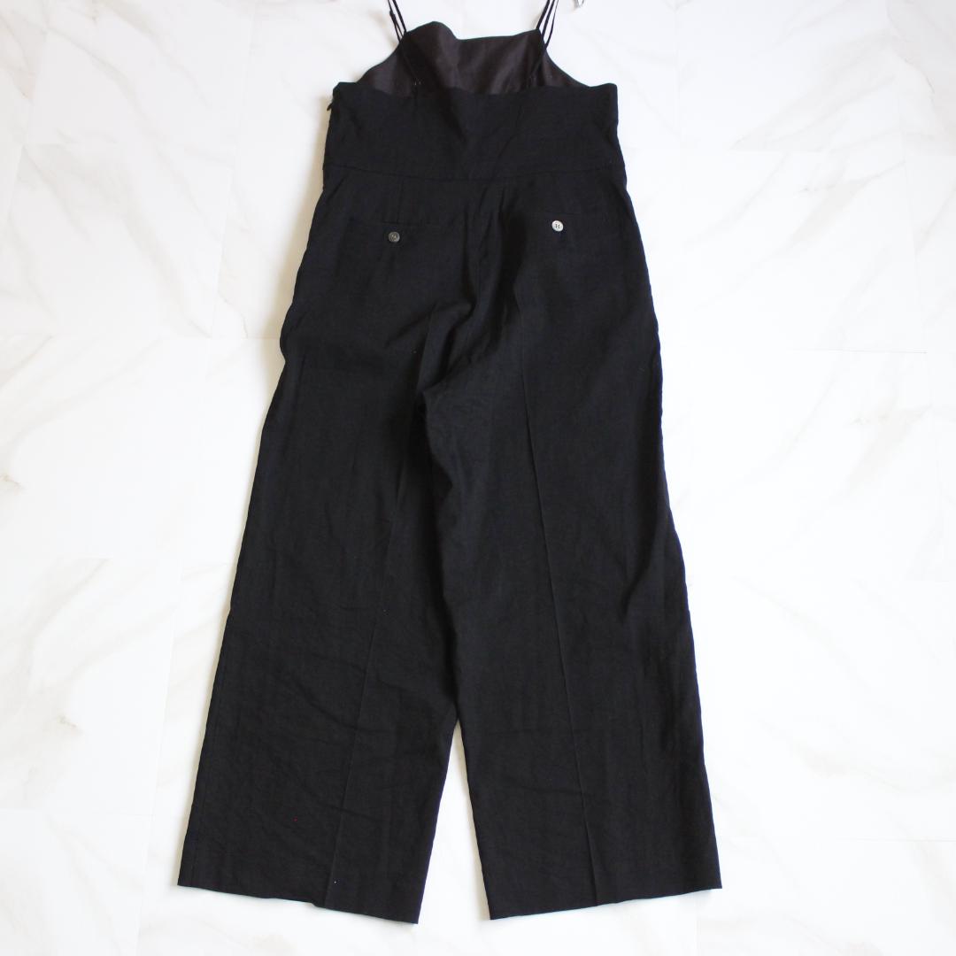 【24SS】23区 リネンレーヨンストレッチ サロペット M ブラック