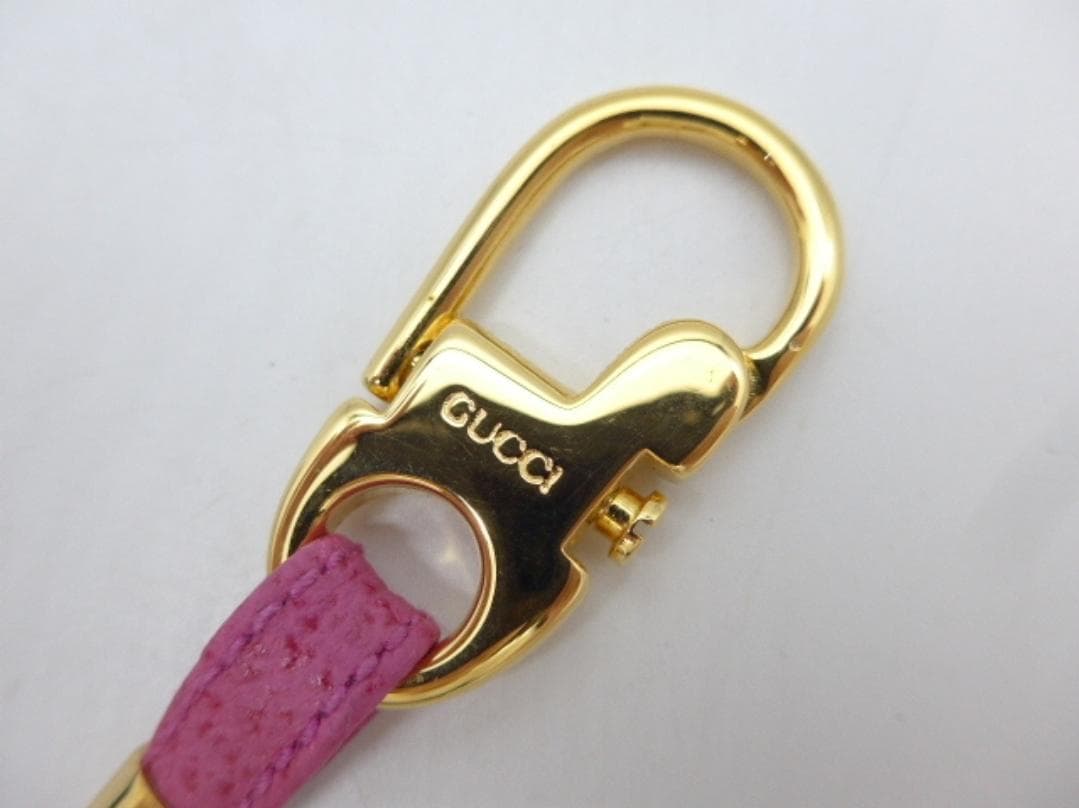 GUCCI Gロゴ ピンク ゴールド キーホルダー リング グッチ シルバー 箱