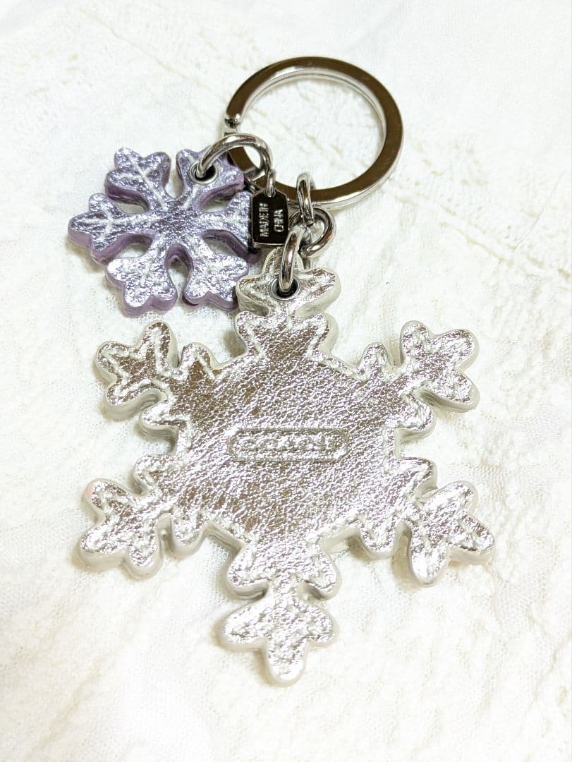 COACH コーチ　雪の結晶型写真入れキーホルダー　未使用