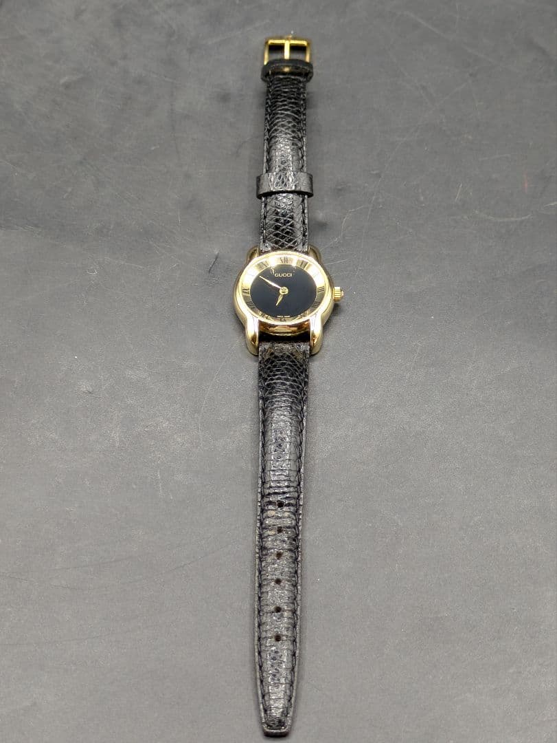 【稼働品】GUCCI 5100L レディース 腕時計 ゴールド 黒文字盤